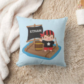 かわいい海賊クルー少年セーリングアドベンチャーキッズルーム クッション (ブランケット)