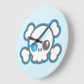 かわいい海賊スカルウォールクロック ラージ壁時計 (傾斜)