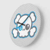 かわいい海賊スカルウォールクロック ラージ壁時計 (傾斜)