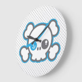 かわいい海賊スカルウォールクロック ラージ壁時計 (傾斜)