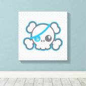 かわいい海賊スカルキャンバスプリント キャンバスプリント (インサイチュ (ウッドフロア))