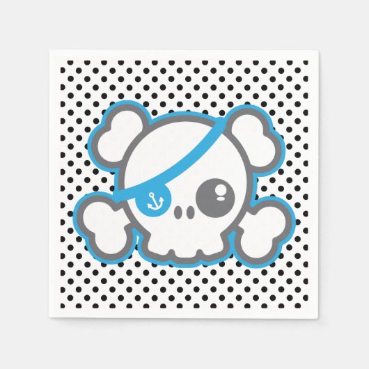 かわいい海賊スカルナプキンズ スタンダードカクテルナプキン (正面)
