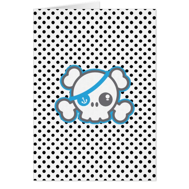 かわいい海賊スカルノートカード (正面)