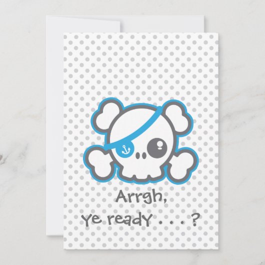 かわいい海賊スカルハローウィンパーティ招待状 招待状 (正面)