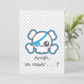 かわいい海賊スカルハローウィンパーティ招待状 招待状 (スタンド正面)