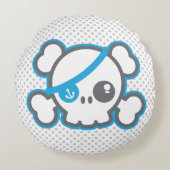 かわいい海賊スカルラウンドピロー ラウンドクッション (正面)