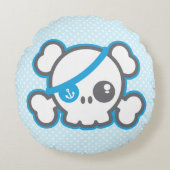 かわいい海賊スカルラウンドピロー ラウンドクッション (正面)