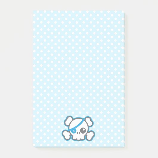 かわいい海賊スカル付箋カード ポストイット (正面)