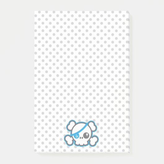 かわいい海賊スカル付箋カード ポストイット (正面)