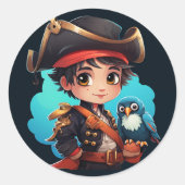 かわいい海賊ステッカー ラウンドシール (正面)