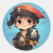 かわいい海賊ステッカー ラウンドシール (正面)