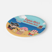 かわいい海賊テーマの子供の誕生日のパーティーの供給 ペーパープレート (アングル)