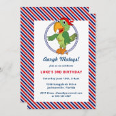 かわいい海賊テーマバースデーパーティー招待状 招待状 (正面/裏面)