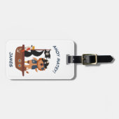 かわいい海賊パーソナライズされたライオンKID ラゲッジタグ (正面横)