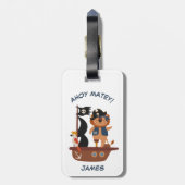 かわいい海賊パーソナライズされたライオンKID ラゲッジタグ (裏面縦)