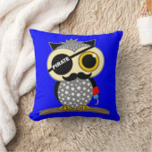 かわいい海賊フクロウ クッション (ブランケット)