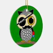 かわいい海賊フクロウ セラミックオーナメント (右)