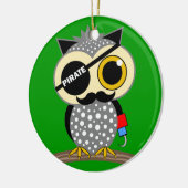 かわいい海賊フクロウ セラミックオーナメント (左)