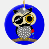 かわいい海賊フクロウ セラミックオーナメント (裏面)