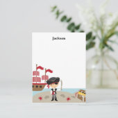 かわいい海賊フラットノートカード ポストカード (スタンド正面)