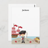 かわいい海賊フラットノートカード ポストカード (正面/裏面)