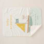 かわいい海賊マウス帆船キッズモノグラムベビースタット シェルパブランケット (正面(横))