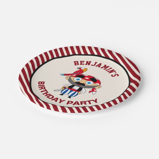 かわいい海賊子供の誕生日のパーティー ペーパープレート (アングル)