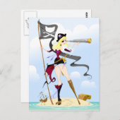 かわいい海賊少女はがき ポストカード (正面/裏面)