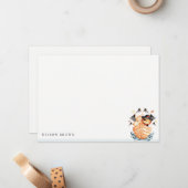 かわいい海賊船のライオンの子どもの誕生日 ノートカード (正面/裏面インサイチュ)