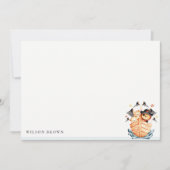 かわいい海賊船のライオンの赤ちゃん 誕生日 ノートカード (正面)