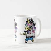 かわいい海賊船長ユニコーンギフト恋人魔法 コーヒーマグカップ (正面右)