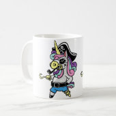 かわいい海賊船長ユニコーンギフト恋人魔法 コーヒーマグカップ (正面左)