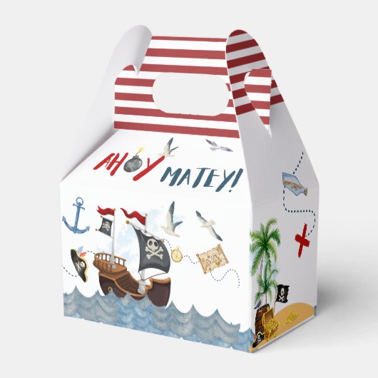 かわいい海賊誕生日パーチ感謝していメントユー フェイバーボックス (裏面サイド)