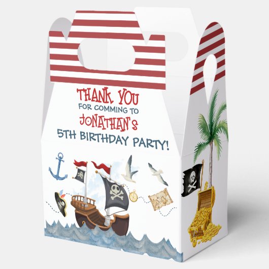 かわいい海賊誕生日パーチ感謝していメントユー フェイバーボックス (オープン)