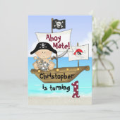 かわいい海賊～海賊1歳の誕生日 招待状 (スタンド正面)