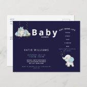 かわいい海軍おもしろい男の子ママ人生ベビーシャワー発表 案内ポストカード (正面/裏面)