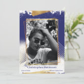 かわいい海軍と金ゴールド額卒業発表 招待状 (スタンド正面)