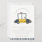 かわいい海軍レスキュー警察の車の子供たち任意の年齢誕生日 サンキューカード (正面)