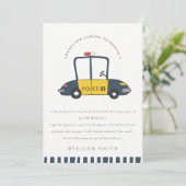 かわいい海軍レスキュー警察の車の子供たち任意の年齢誕生日 サンキューカード (スタンド正面)