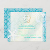 かわいい海馬のカップル結婚の感謝 サンキューカード (正面/裏面)