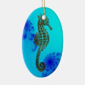 かわいい海馬の海産動物の贈り物 セラミックオーナメント (右)