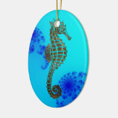 かわいい海馬の海産動物の贈り物 セラミックオーナメント (左)