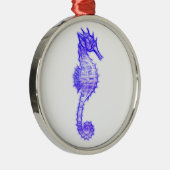 かわいい海馬の海産動物の贈り物 メタルオーナメント (右)