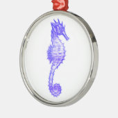 かわいい海馬の海産動物の贈り物 メタルオーナメント (左)
