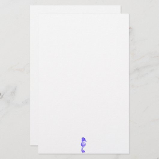 かわいい海馬の海産動物の贈り物 便箋 (正面/裏面)