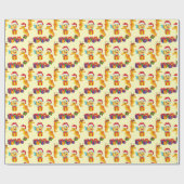 かわいい海馬の魚のクリスマス ラッピングペーパー (フラット)