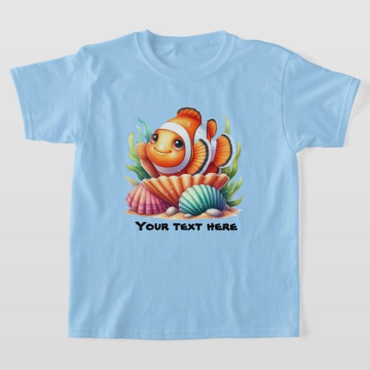 かわいい海魚のカスタマイズ Tシャツ (レイダウン)