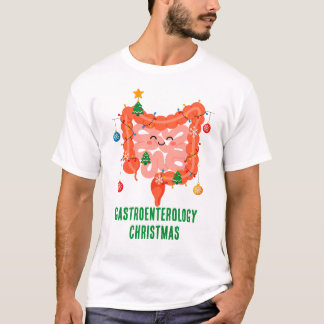 かわいい消化器クリスマスの腸Tシャツ Tシャツ