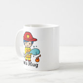 かわいい消防士が火を消す コーヒーマグカップ (正面左)