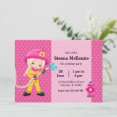 かわいい消防士のパーティー 招待状 (スタンド正面)